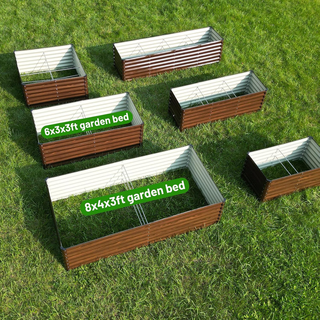 36" Tall Raised Garden Bed, Easy Gardening at Waist Height, 6x3x3ft Large Galvanized Metal Outdoor Planter Box for