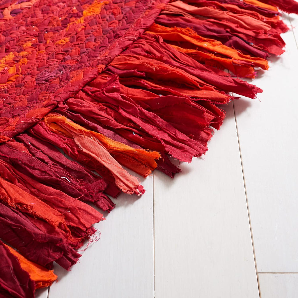 Braided Oval Rug 3x5, Cotton Braided Red BRD451P