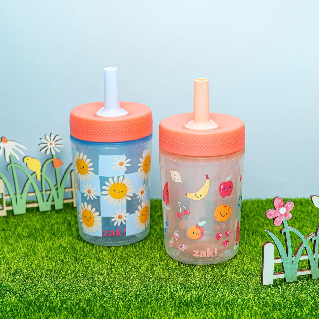 Daisies-Happy Fruit Capri 9oz Leak-Proof Toddler Cups, Pack