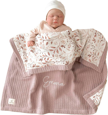 Blanket with Name - 100% Organic Cotton Newborn Gift | Custom Knit Blanket for Boys, Girls, Kids & Baby Showers