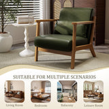Modern Lounge Chair and Ottoman — Green Faux Leather
