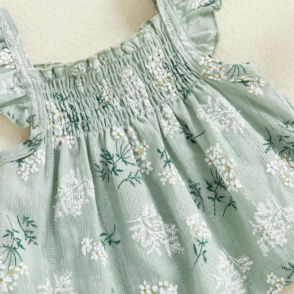 Baby Girl Summer Clothes Cute Ruffle Tops Dress Shorts Outfits Set Infant Toddler Shirt Bloomers Princess Outfit