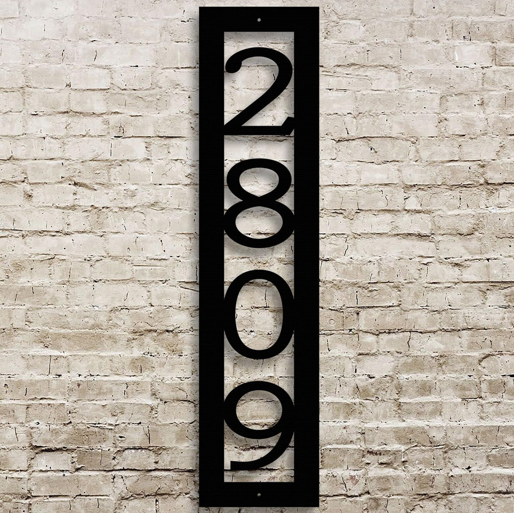 Marker - Vertical House Number - Metal Address Sign - House Numbers for Outside