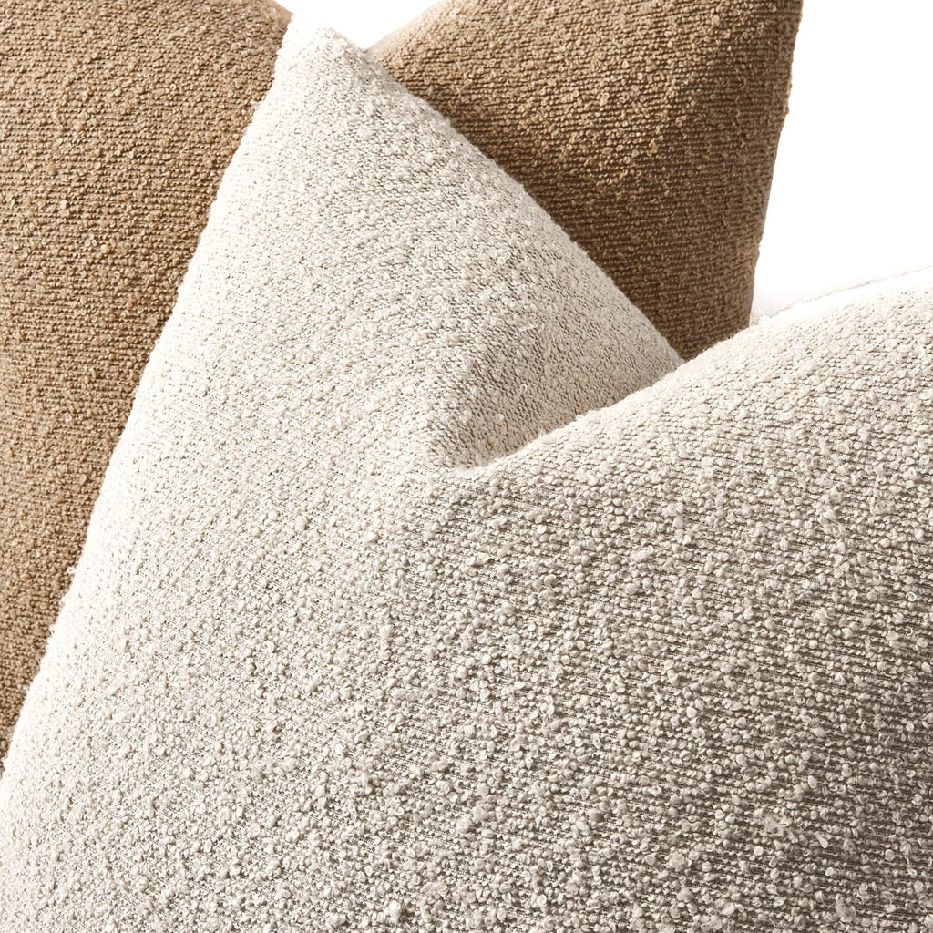 20x20 Boucle Throw Pillow Covers, Set of 2, Beige