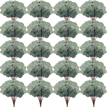 120 Pieces Artificial Eucalyptus Leaves Set Greenery Eucalyptus Stem