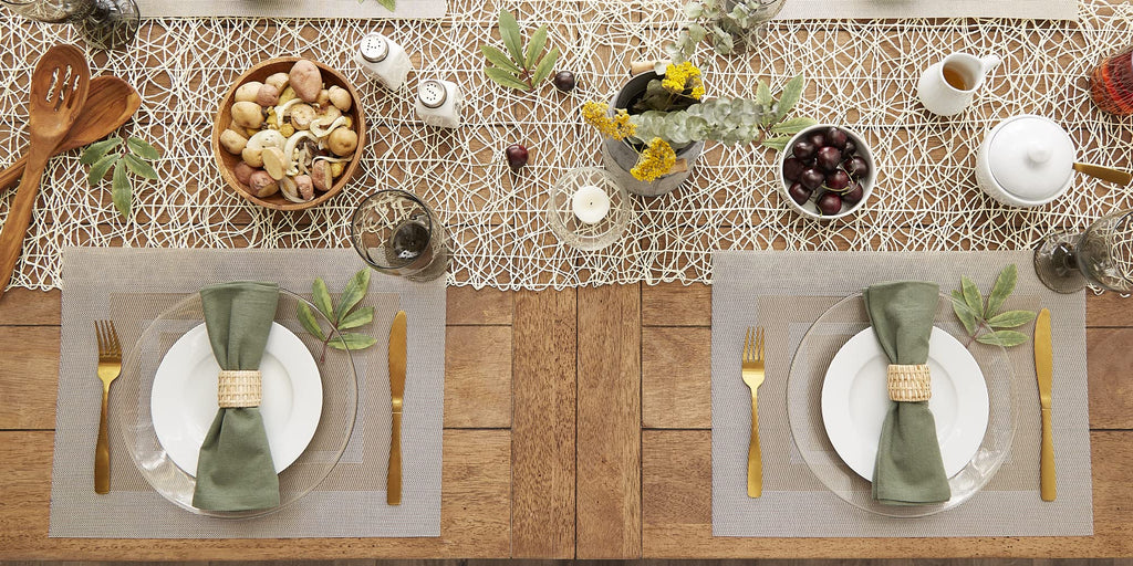 Vinyl Tabletop Collection, Placemat Set, 13x17.25, Stone, 6 Piece