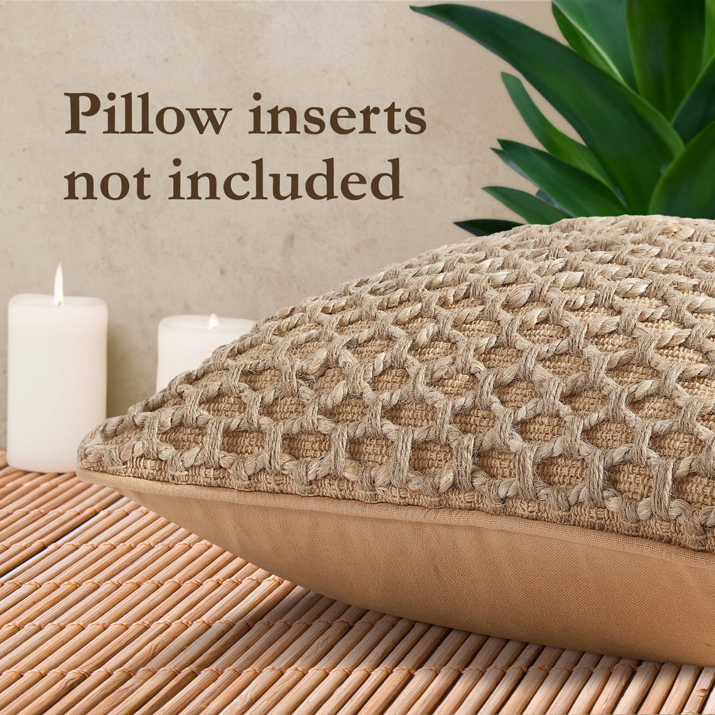 Jada Decorative Throw, Includes Accent Insert, Premium Woven Design, Living Room Décor, (2) 20" x 20" Pillow Covers