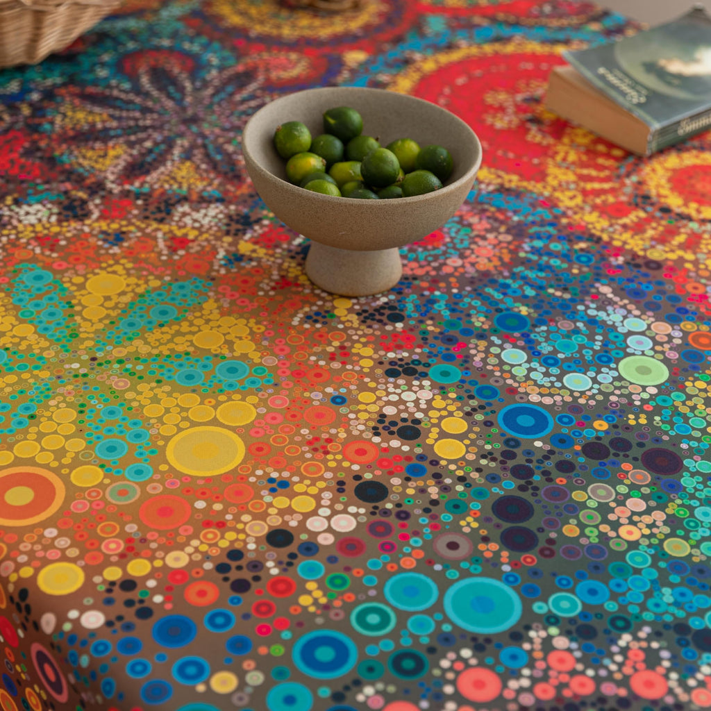 Boho Tablecloth for Square Tables, Fringed Edges with Geometric Pattern Tablecloths, Farmhouse Floral Table Cover Cloth