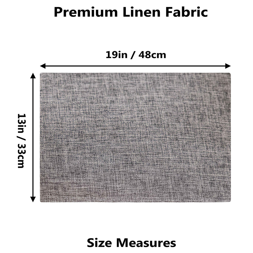 Linen Placemats Set of 4 Heat Resistant Washable Placemats for Parties Buffet Dinner, 13 x 19 inches, Ash Grey