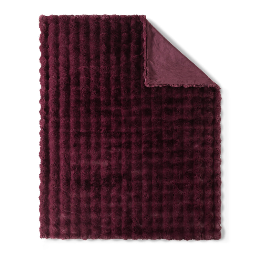 Luxury Bubble Throw Blanket, Faux Fur Mink Plush Throw for Couch, Sofa and Bed, Soft Thick and Warm, 60x80 inches