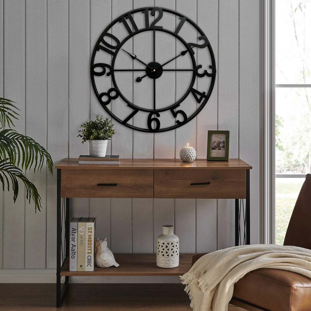 Silent 24 Inch Wall Clocks Decor, Arabic Numeral