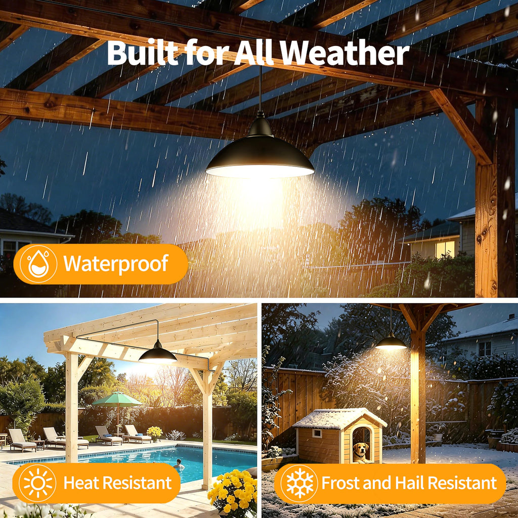 Solar Pendant Lights, 2 Pack 4000mAh for Chicken Coop & Shed