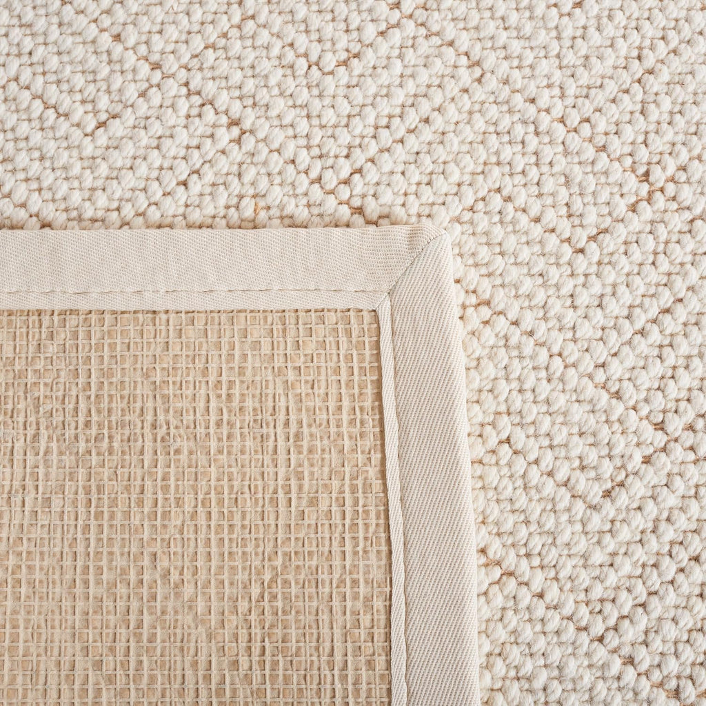 Natural Fiber Area Rug - 9' x 12', Ivory, Handmade Wool & Jute