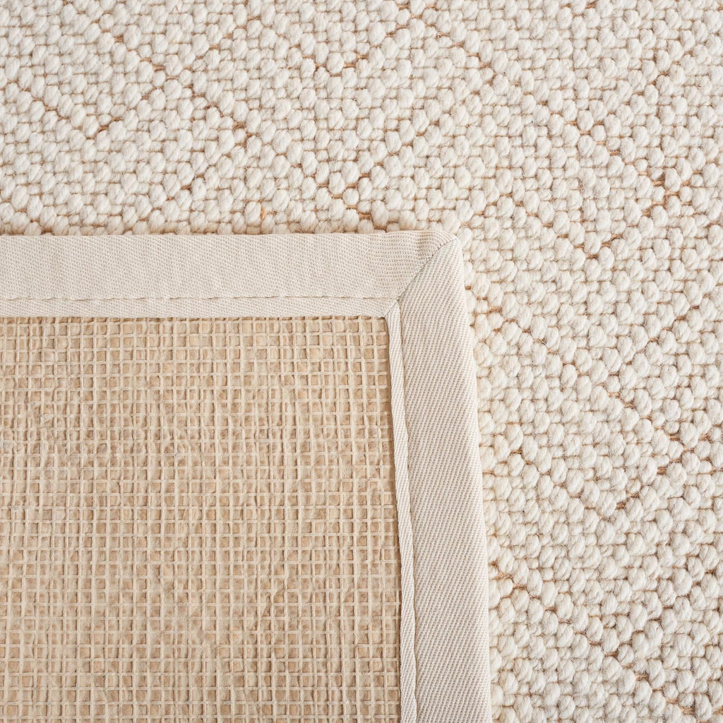Area Rug 8x10 - Natural Fiber Collection - Large - Ivory, Handmade Wool & Jute, Ideal , Dining Space (NF487A)