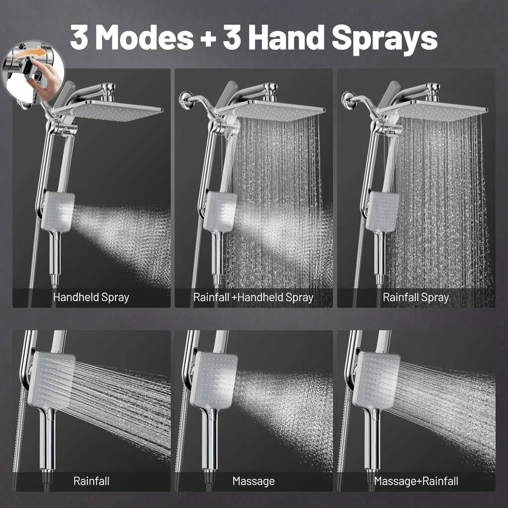 Dual Filtered Rainfall Handheld Showerhead Spray Combo