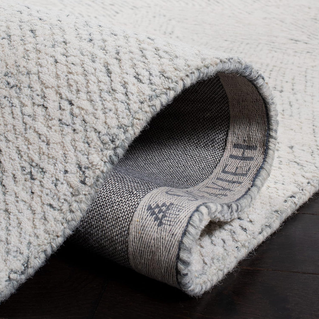 Metro Area Rug - 9' x 12', Dark Grey & Ivory, Handmade Wool