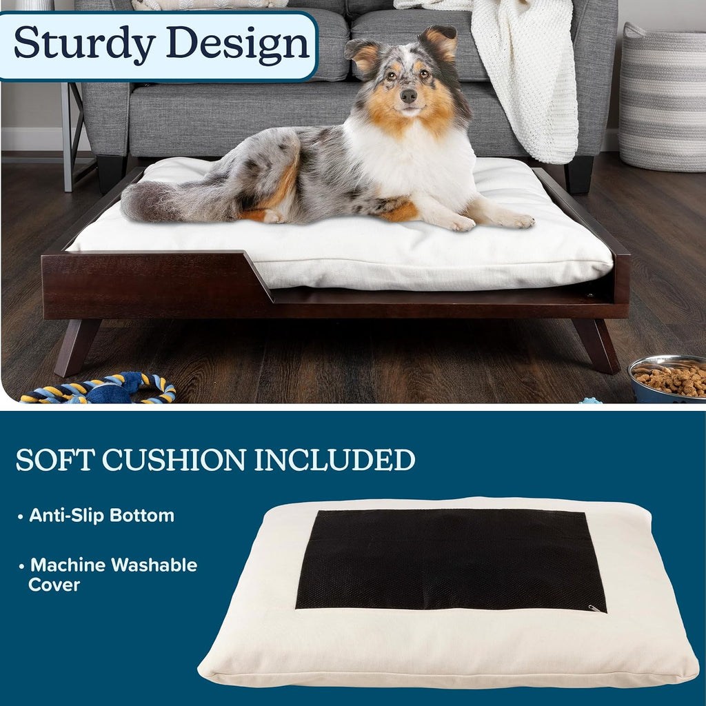 Indoor Elevated Dog Bed, Dark Brown