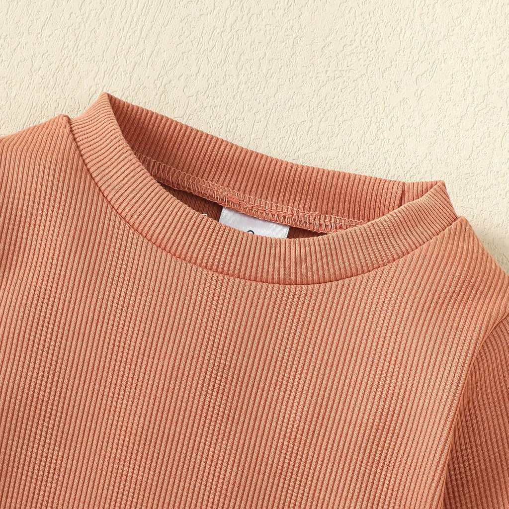 Baby Long Sleeve Onesies Girl Fall Winter Ribbed Bodysuit Undershirts