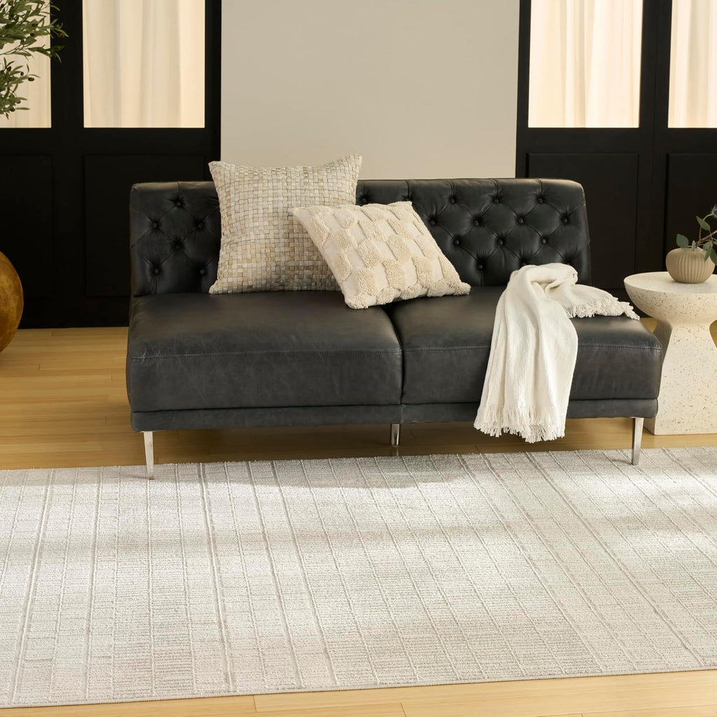 Home Nordic Ivory Area Rug - Easy Clean, Non Shedding, Bed Room, Living Room, Dining Room, Kitchen