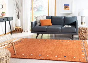 Himalaya Area Rug - 9' x 12', Rust, Handmade Boho Tribal Wool