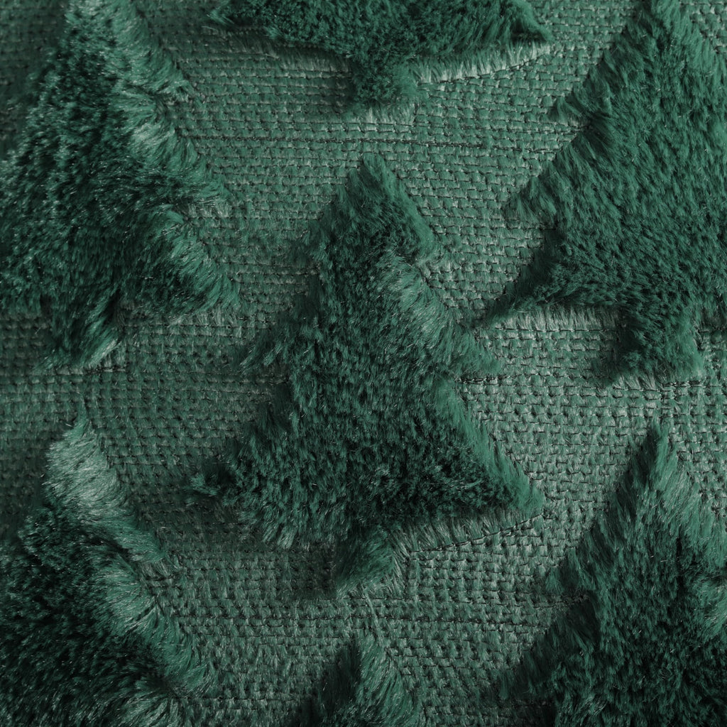 Christmas Tree Decorative Pillow Covers 16x16 Set of 2, Green Soft Plush Faux Fur Farmhouse Throw Cushion Cases for
