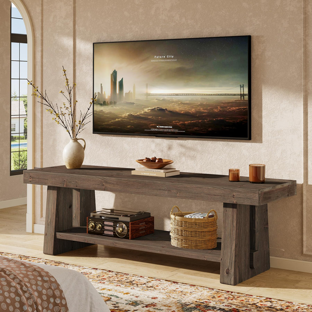 63-Inch Solid Wood TV Stand for TVs up to 75 Inches