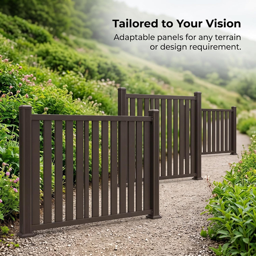 Metal Fence Panels for Outdoor Privacy Aluminum Alloy Customizable Fence Panels for Garden & Yard, 50 * 50