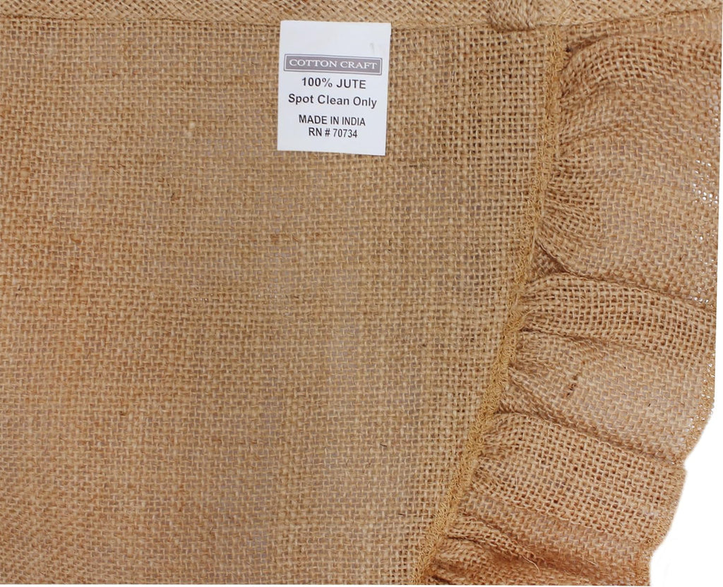 Jute Christmas Tree Skirt with Frill - 48 inches Round