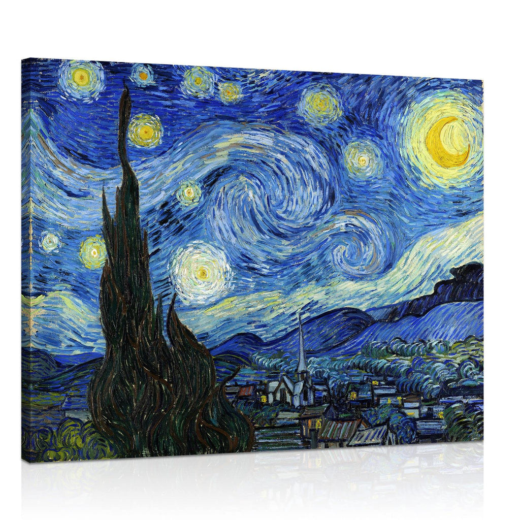 Van Gogh Canvas Wall Art: Starry Night Landscape Painting Picture Reproduction Room Decor - Famous Art Prints Large