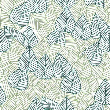 S, Tropical, Leaves with Lines Cotton Fabrics, Quilt, Crafts, Sewing, Cut by The Yard, 44 Inches (RTCTP09)