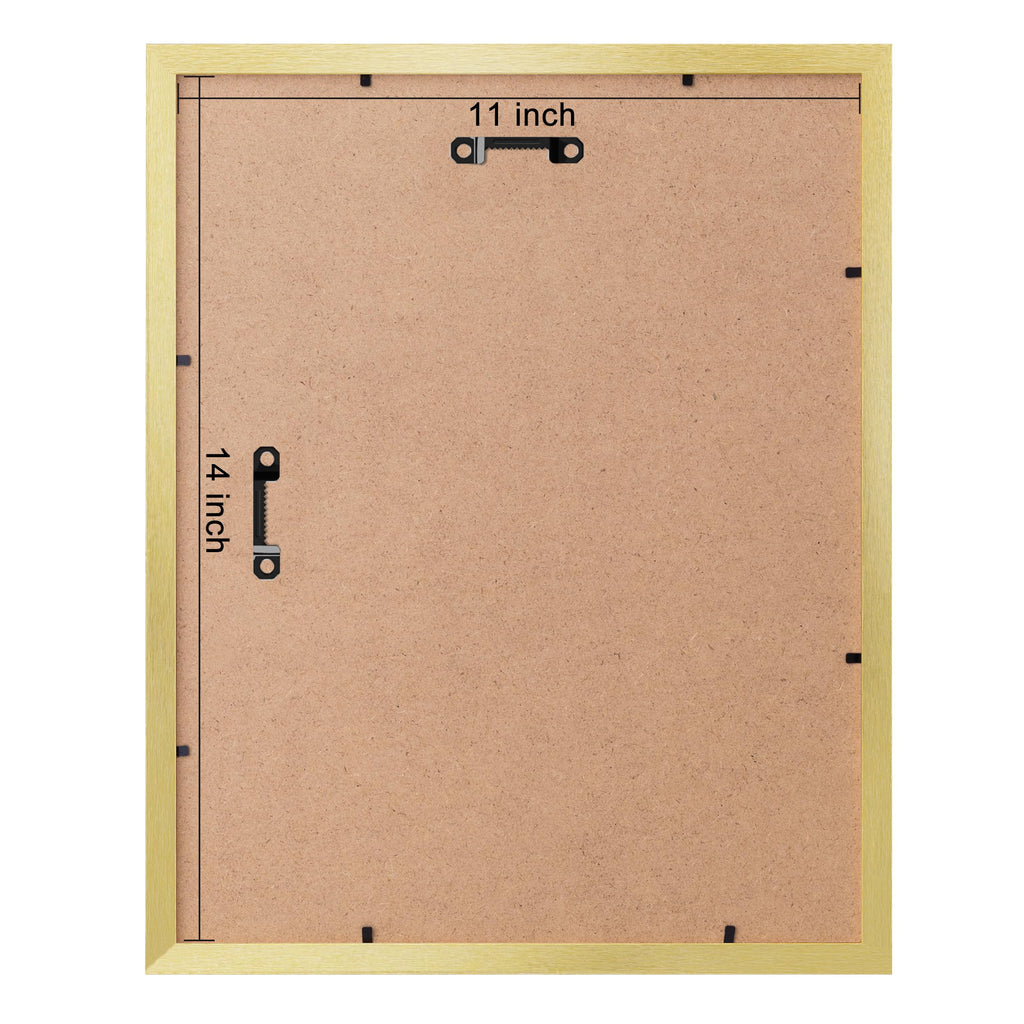 11x14 Picture Frames, Acrylic Cover, Gold, Set of 10