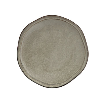 D&V 6 Piece Stōn Porcelain Dinnerware Dinner Plate Set, 10", Mist