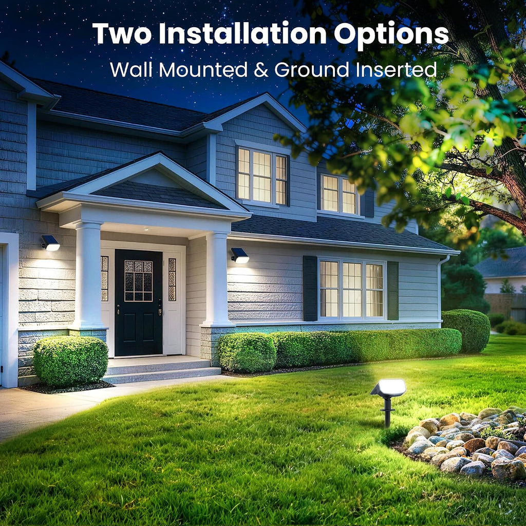 Solar Spot Lights Outdoor Waterproof,2 Pack,2 Lighting Modes Solar Spotlights, Solar Lights for Yard Garden Lawn