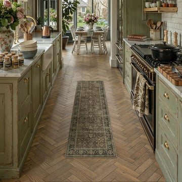 2x5 Taupe Brown Vintage Runner Rug