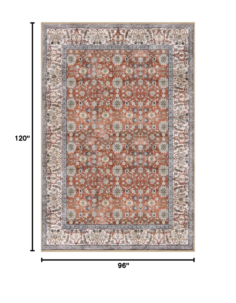 8x10 Area Rugs Washable Large Rug Red Clay