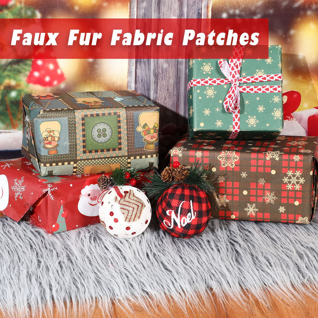 10x60 Inch Faux Fur Fabric Shaggy Fluffy, Frost Gray