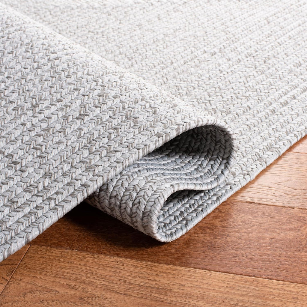 Braided Indoor/Outdoor Oval Rug 4x6, Silver & Grey BRD315F