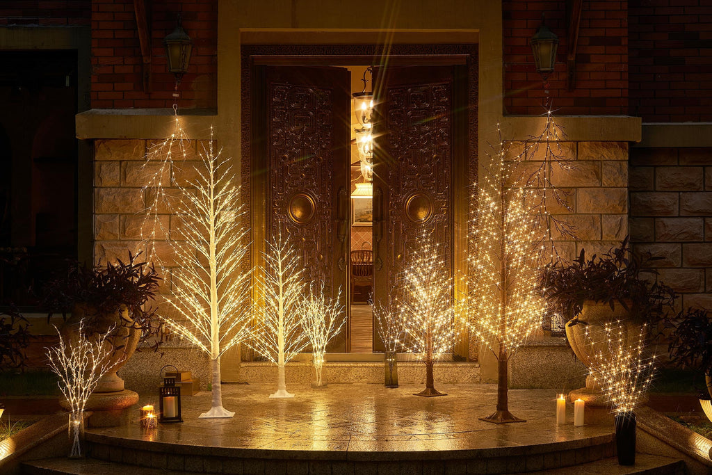 Lighted Alpine Tree 6FT 810 LED Fairy Lights, White Twig Tree with Lights Plug in for Indoor Outdoor Home