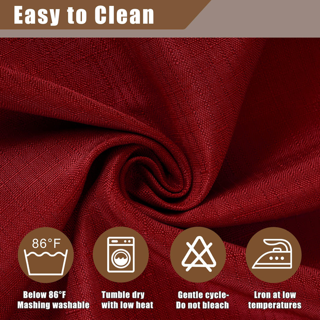 2 Pack Christmas Red Faux Linen Tablecloths Rectangle 60x84 Inch