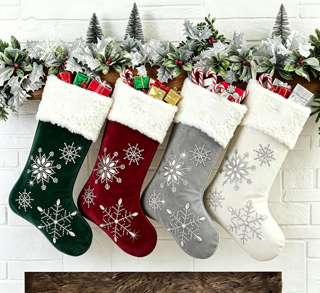 S Christmas Stockings Personalized Sparkle Stocking 18 Inches Stocking Xmas Holiday Party Family Decorations