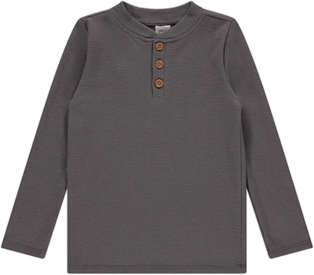 Pack Boys' Henley Long Sleeve Shirts - Soft Cotton Blend Toddler Tops, Everyday Basics, Size 12M