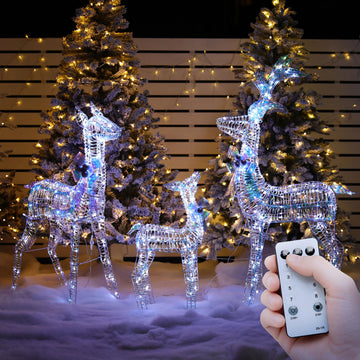 3D Christmas Deer Outdoor Decoration with 2026 Upgrade Timer&Remote Control