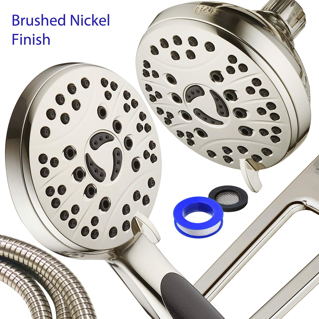 High Pressure 48-mode Luxury 3-way Combo with Adjustable Extension Arm - Dual Rain & Handheld Shower Head - Extra