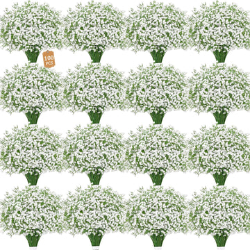 100 Baby Breath Flowers Artificial Bulk, 21" Babys Breath Artificial Flower