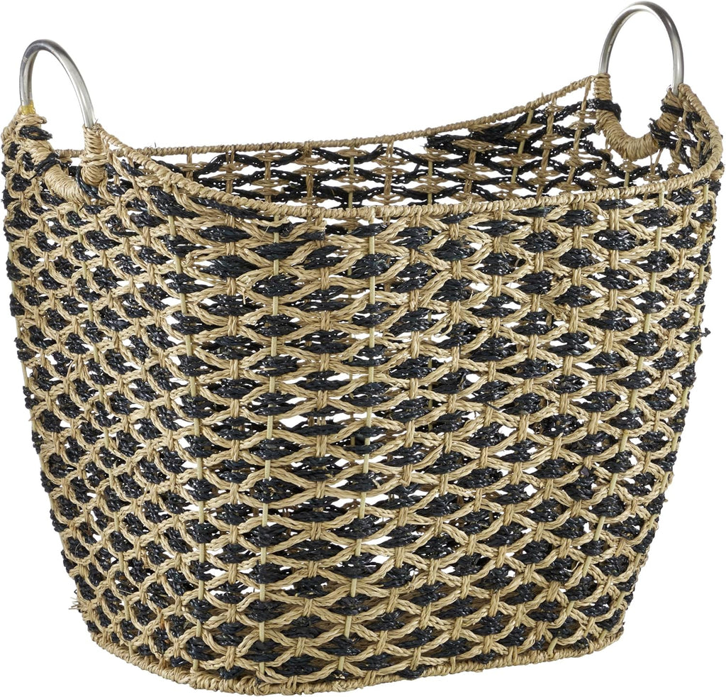 79 Seagrass Handmade Decorative and Functional Storage Basket Basket Organizer with Handles, Basket for Storage 21" x