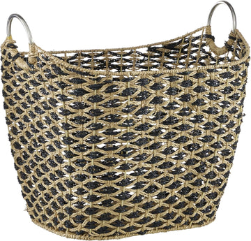79 Seagrass Handmade Decorative and Functional Storage Basket Basket Organizer with Handles, Basket for Storage 21" x