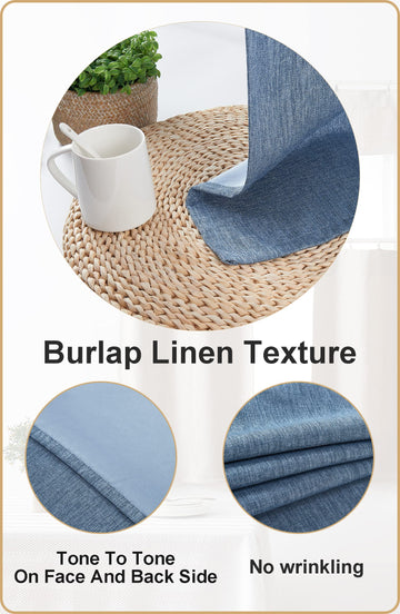 Valances for Window 2 Packs, Kitchen valances only, Linen Texture Blackout Valance Curtains Farmhouse Style, 104