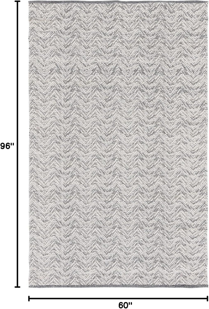 Kilim Collection Area Rug, Grey & Beige, Handmade Flat Weave Wool, Ideal for High Traffic Areas (KLM401G)