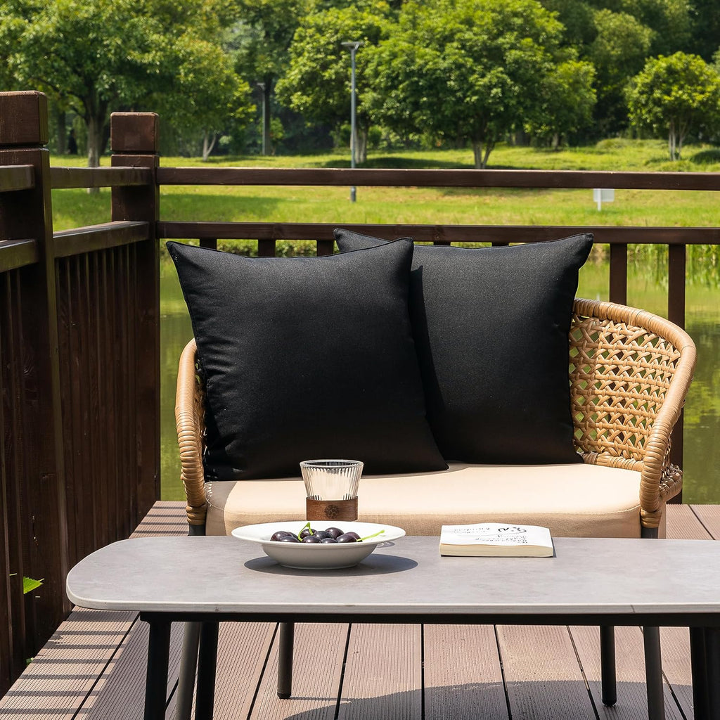 Outdoor Waterproof Throw Pillow Covers Set of 2 Decorative Farmhouse Garden Pillowcase Solid Cushion Cases