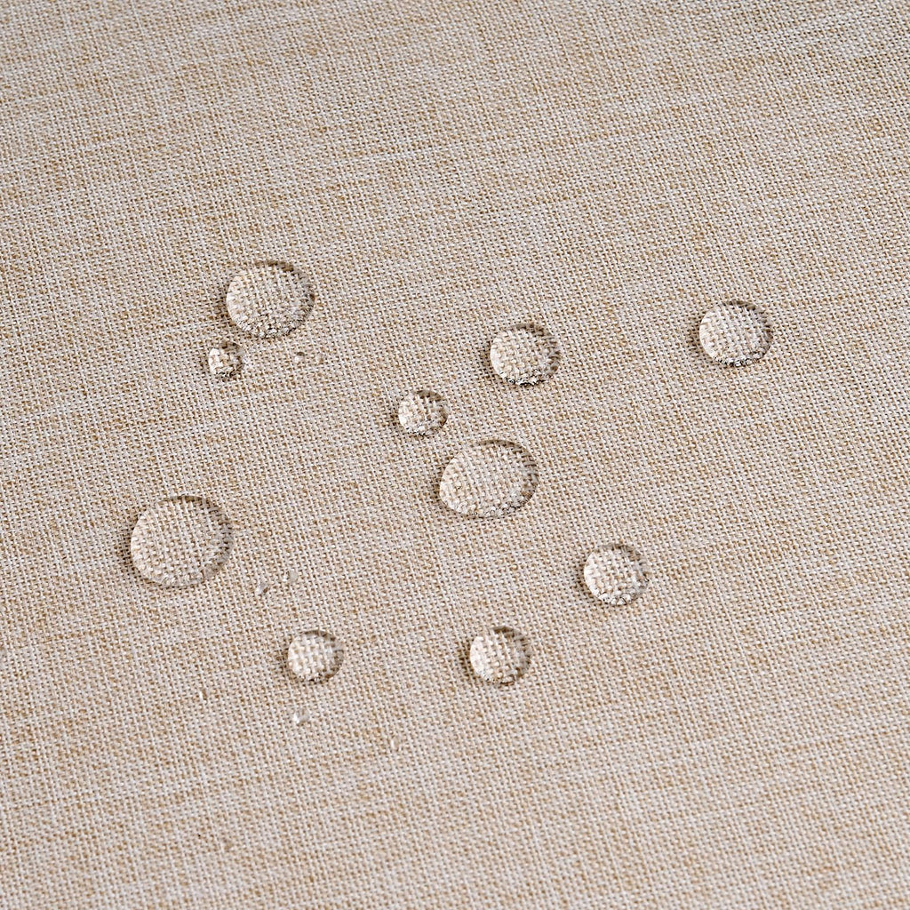 Oatmeal Linen Tablecloth 6ft, Rustic Table Cloth Rectangular Water Resistant Farmhouse Table Cover Dining Party